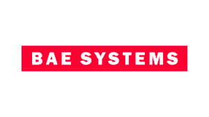 BAE Systems logo on a black background, representing advanced defense and aerospace technology.