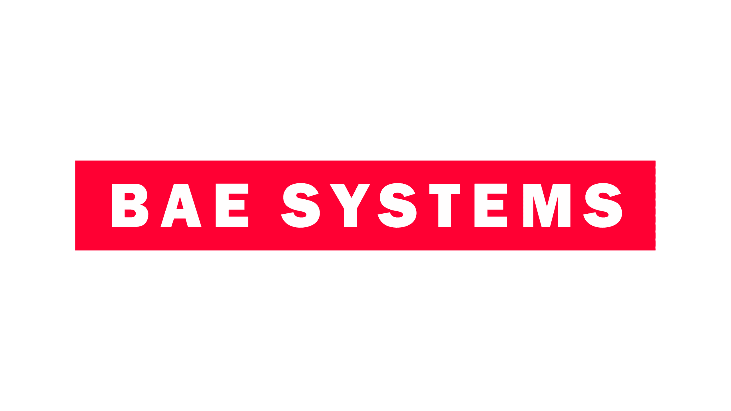 BAE Systems logo on a black background, representing advanced defense and aerospace technology.