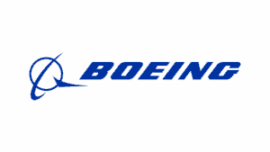 High-quality Boeing logo featuring blue text and iconic emblem, representing aerospace innovation and engineering excellence.