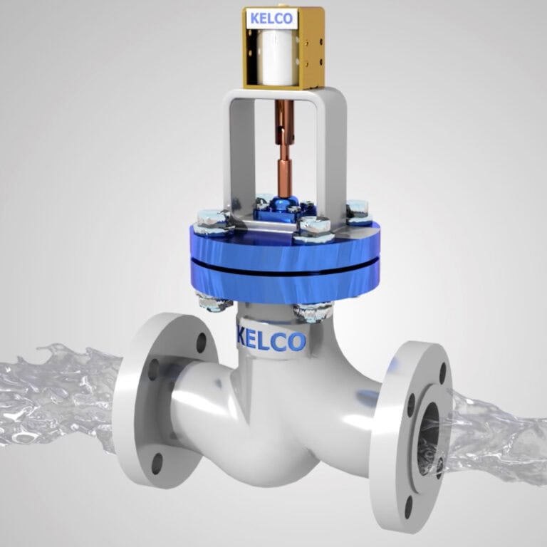 Legendary chemical valve for industrial fluid control with Kelco branding.