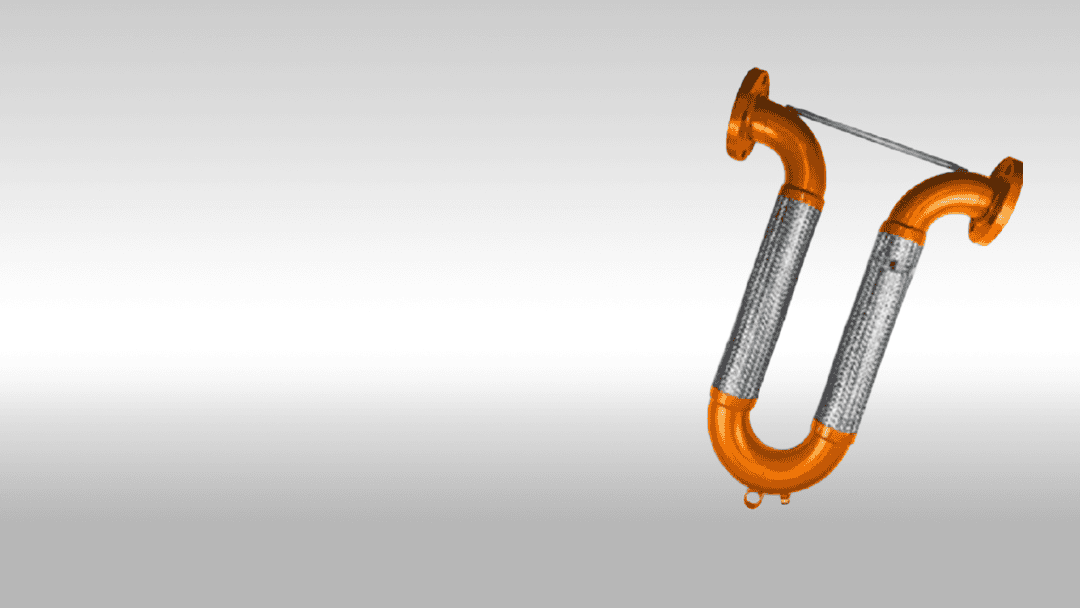 High-quality industrial pipe component with orange and metallic finish for aerospace applications.