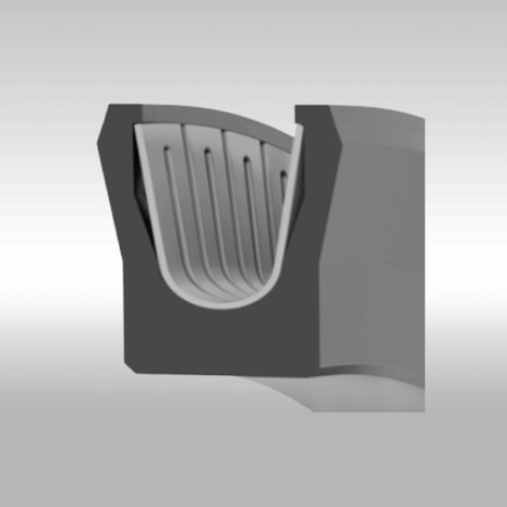 Durable industrial mold for manufacturing plastic components.