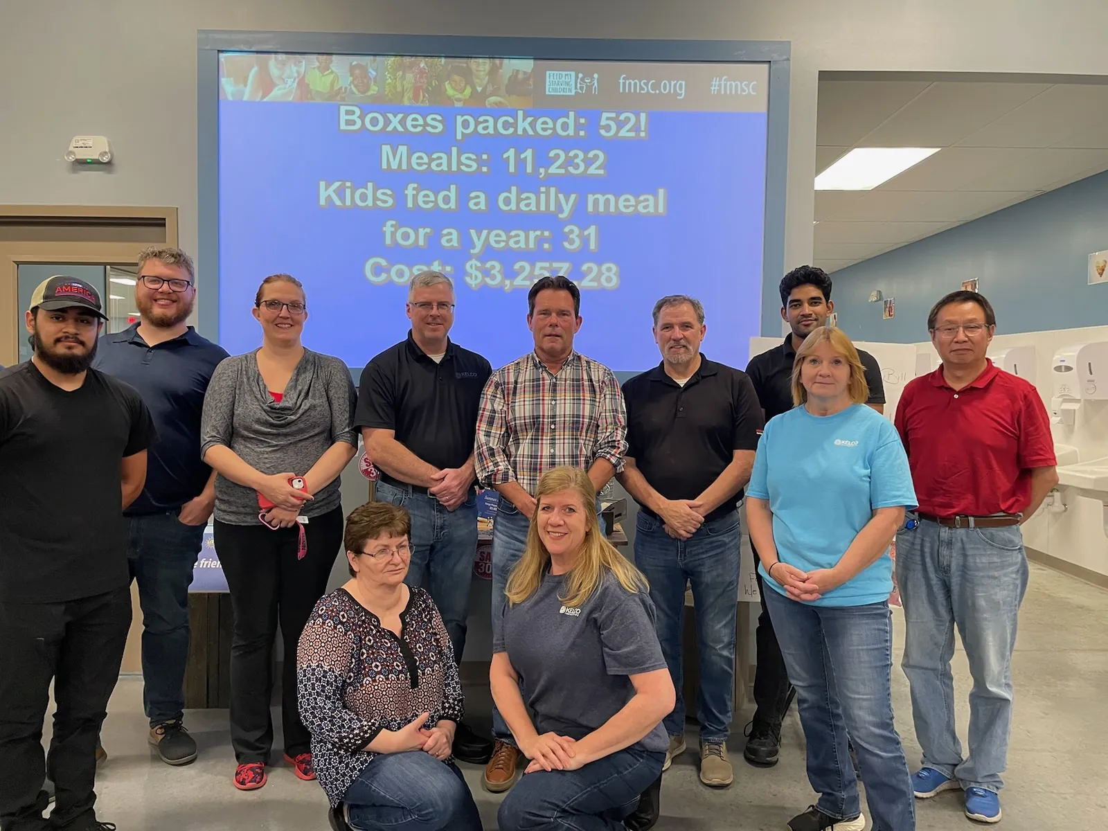 Kelco Team volunteering at Feed my Starving Children Event Schaumburg Illinois