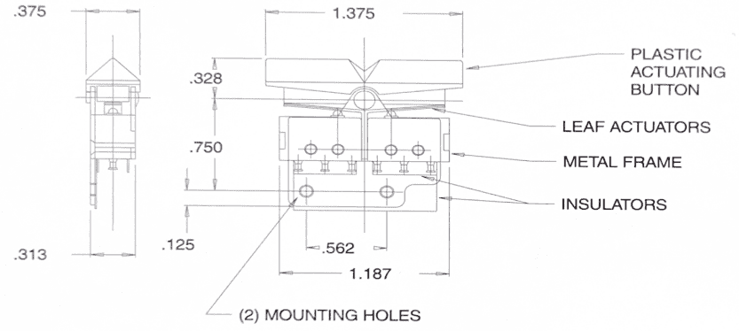 Plastic actuation button and leaf actuators for industrial applications | Kelco Industries.