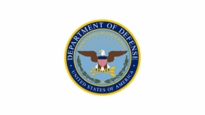 Sealed federal emblem of the Department of Defense representing U.S. military and defense authority.