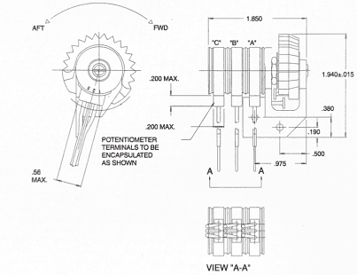 thumbwheel switch envelope dimensions