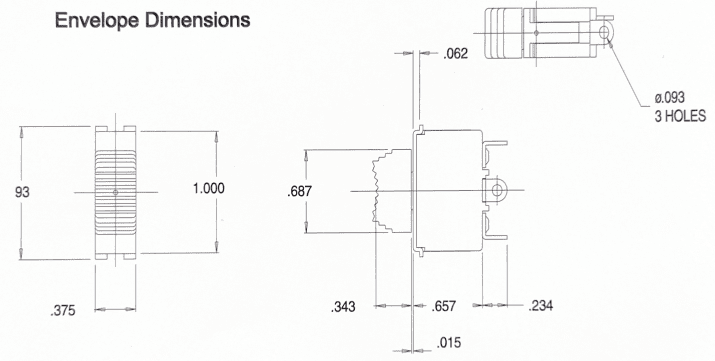 toggle switch envelope dimensions