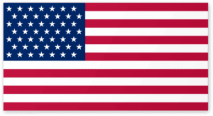 Flag of the United States with American stars and stripes, symbolizing patriotism and national identity.
