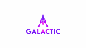Virgin Galactic spaceship logo with vibrant purple and pink colors, space tourism branding.